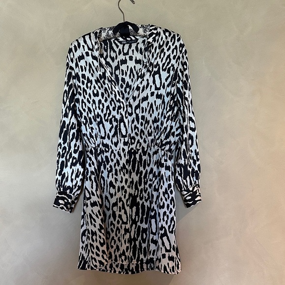 Zara animal print button up Long Sleeve Top size M - Picture 3 of 4